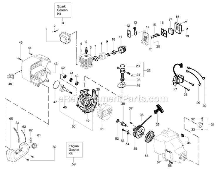 Page A Diagram and Parts List for XT250 Type 1 Weed Eater Trimmer